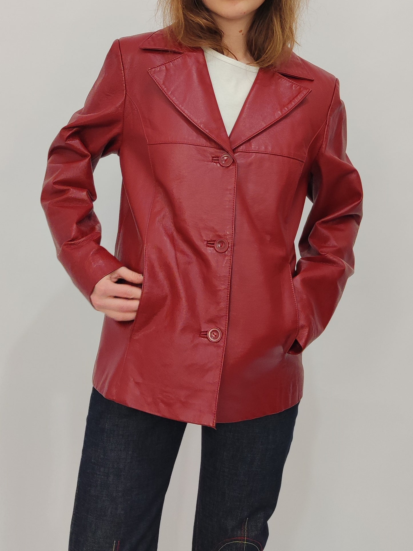 '90s Red Leather Jacket