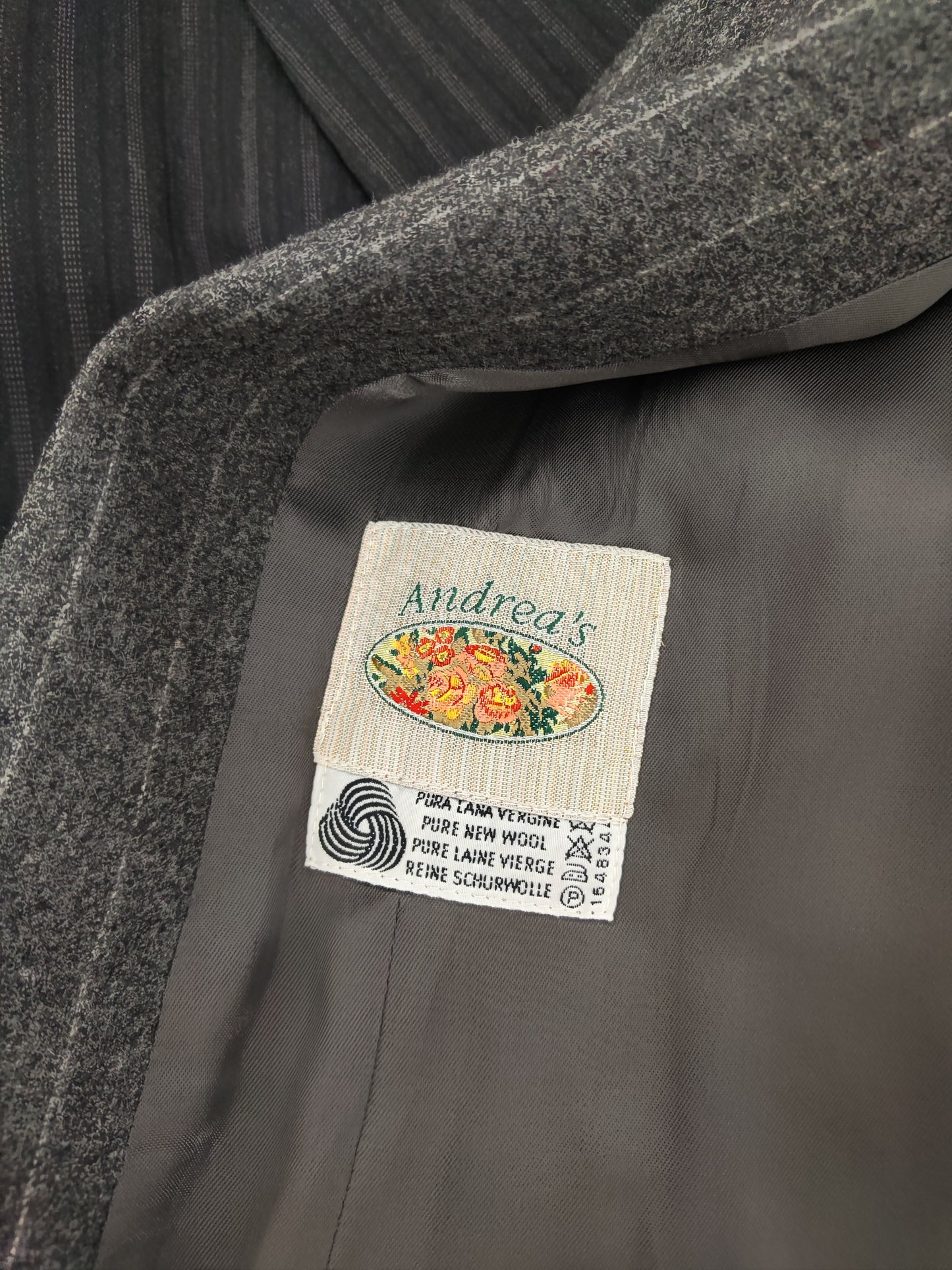 Pure New Wool Pinstripe Gray Blazer