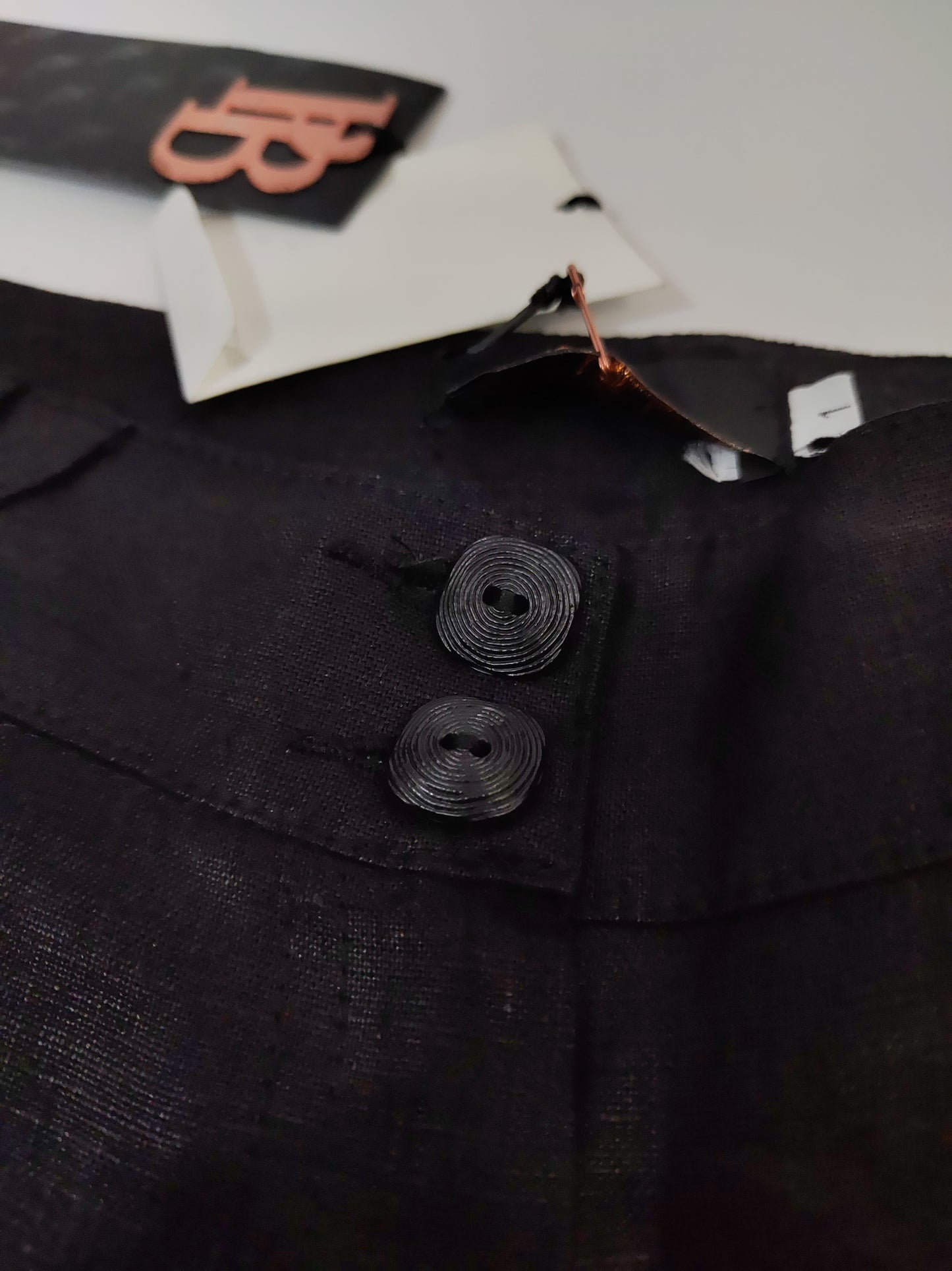 100% Linen Black Pants - Deadstock