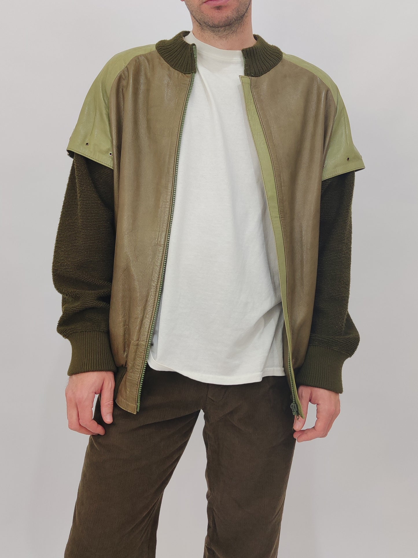 '80s Leather & Wool Jacket