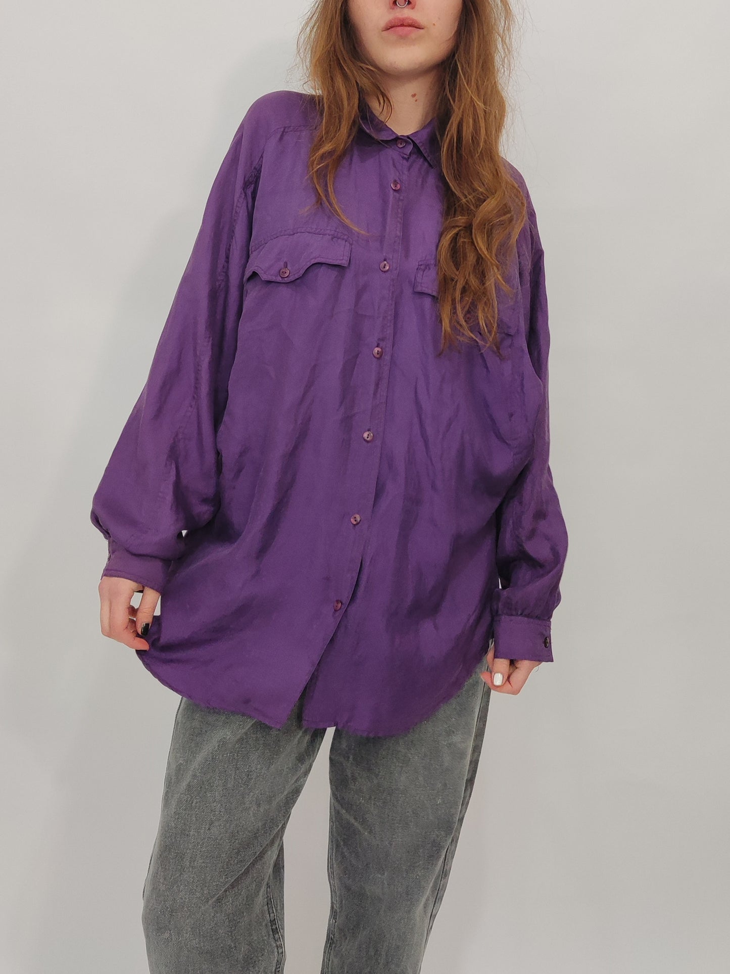 Vintage 100% Silk Shirt - Small Def.