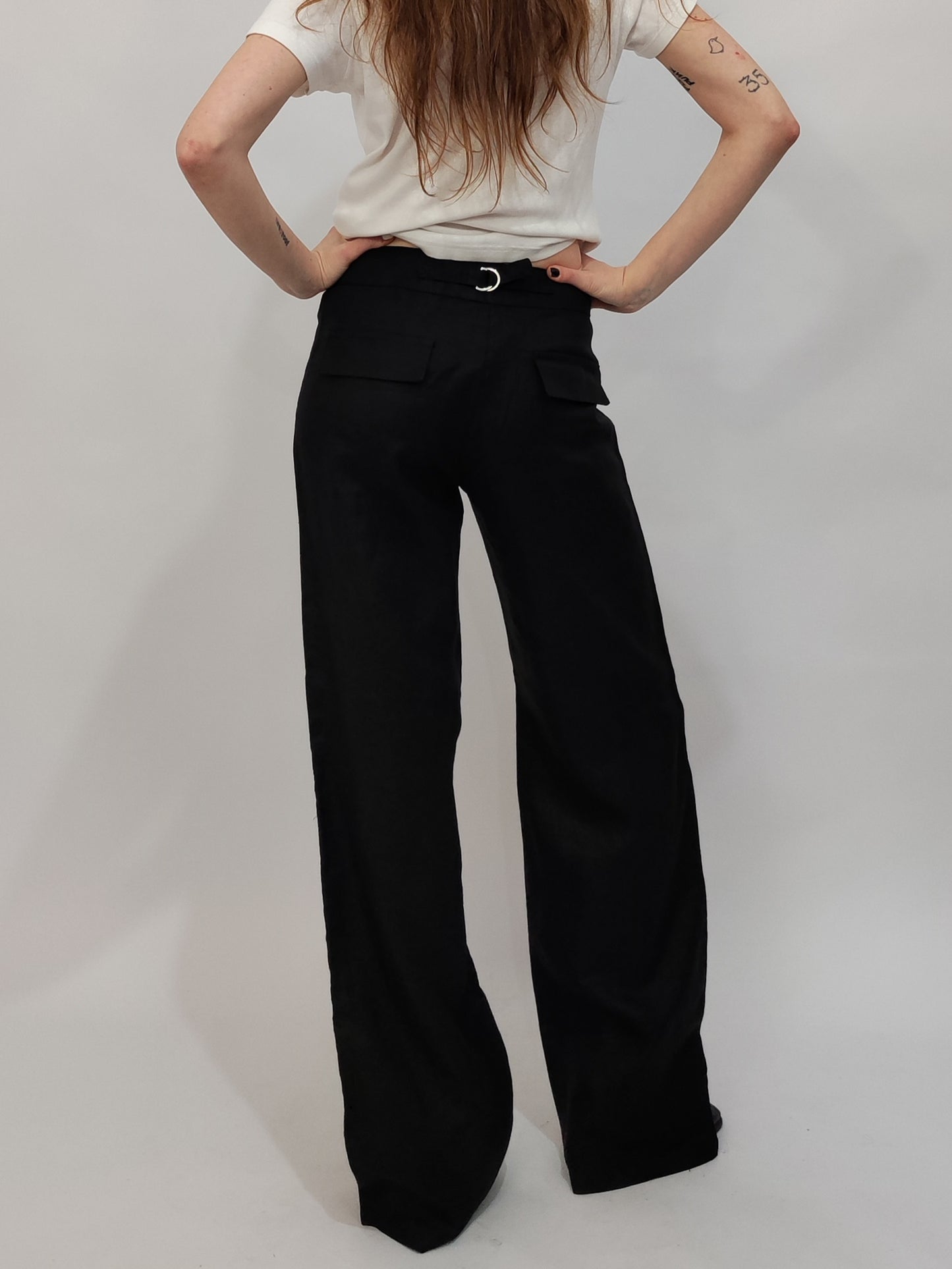 100% Linen Black Pants - Deadstock