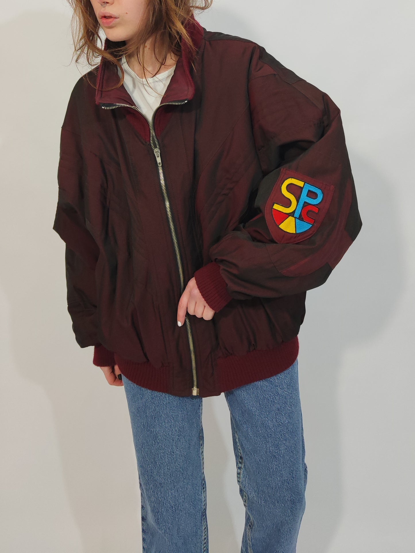 Early ‘90s Burgundy Bomber Jacket