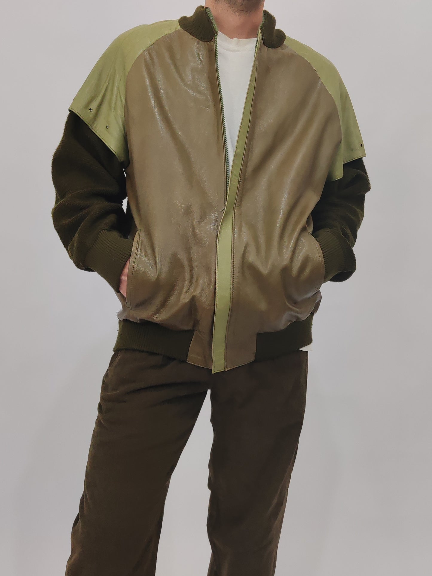 '80s Leather & Wool Jacket