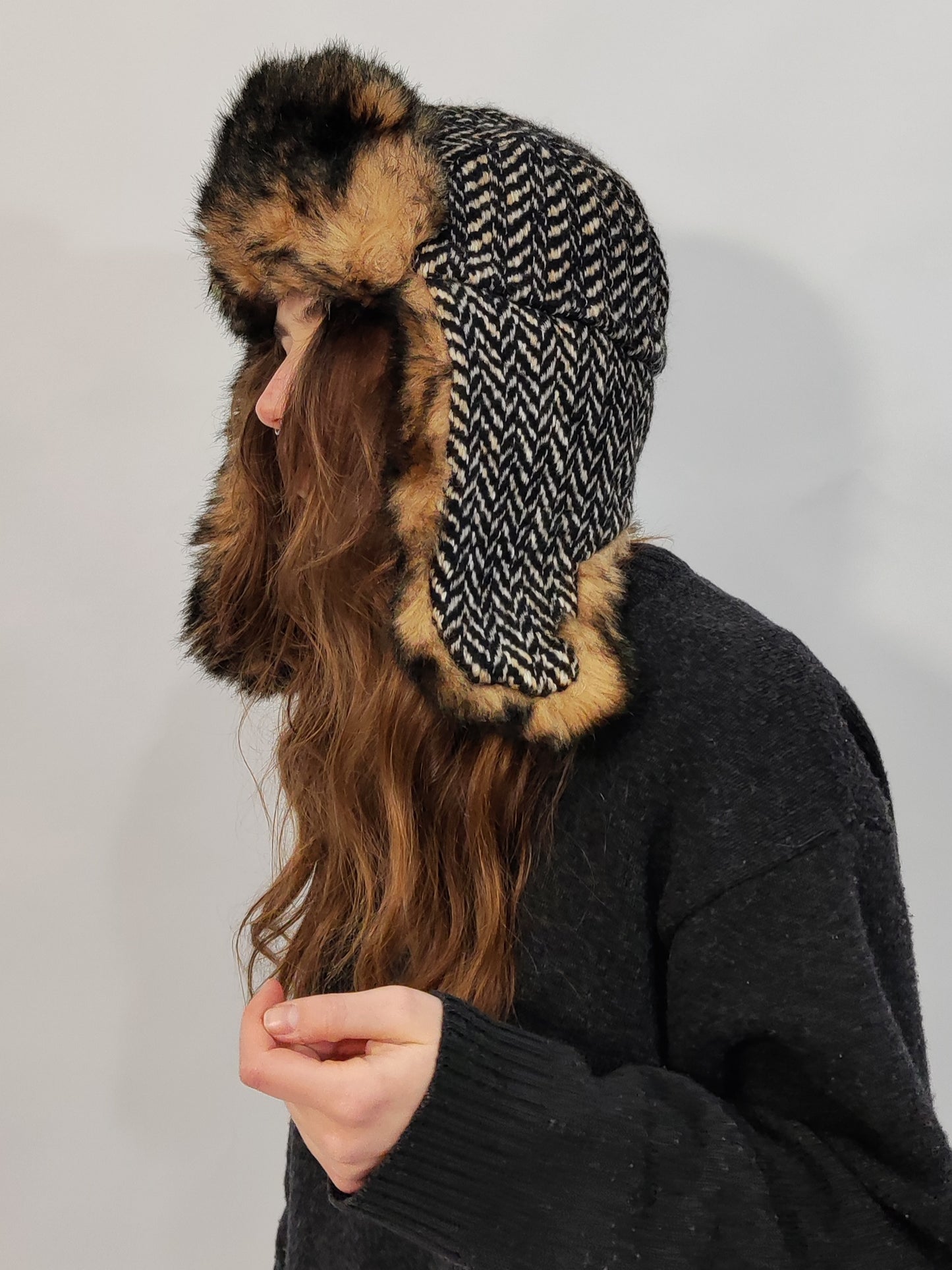Faux Fur Trapper/Aviator Hat
