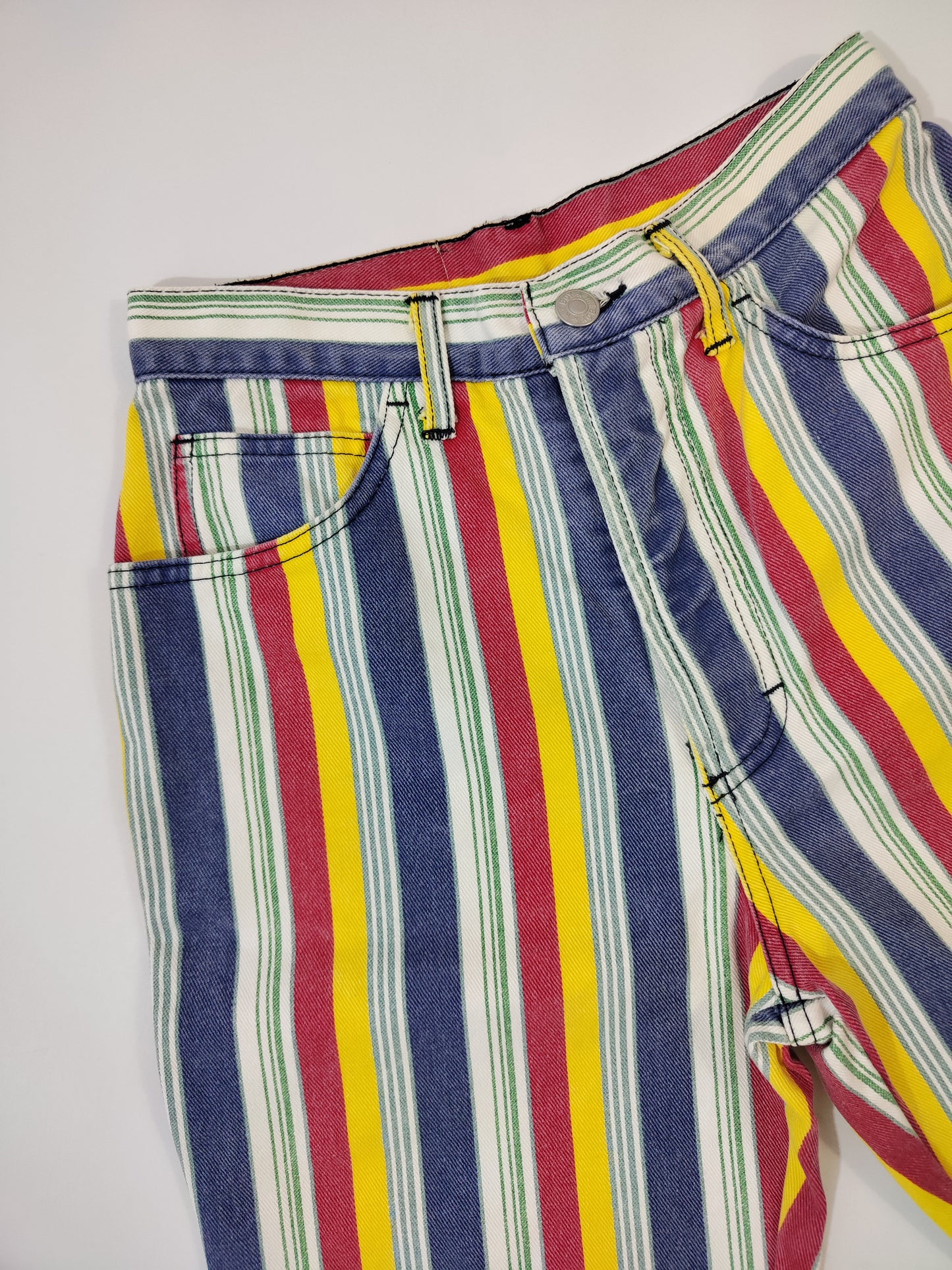 Striped Denim Shorts