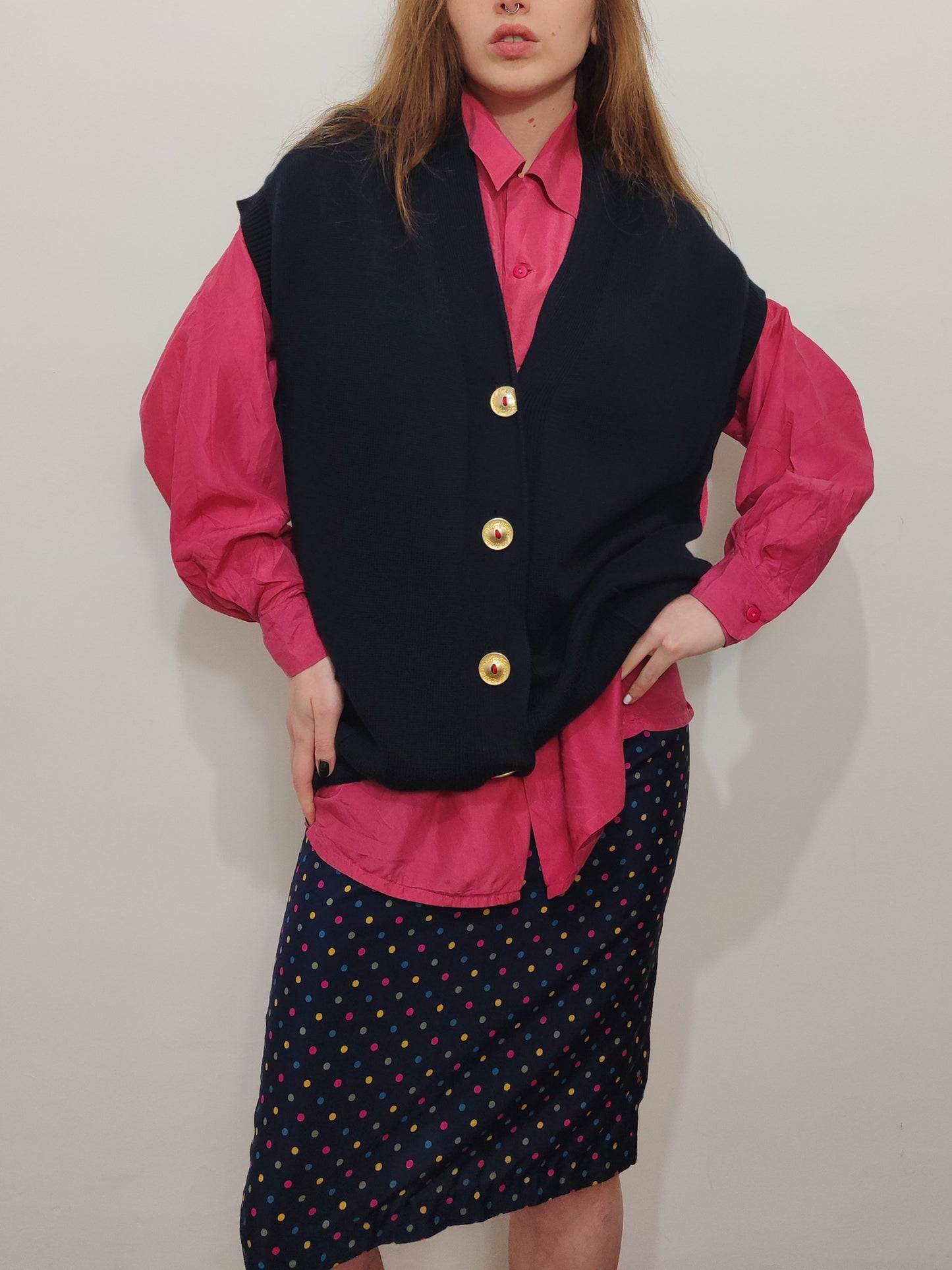 '80s Space Jeans Embroidered Vest