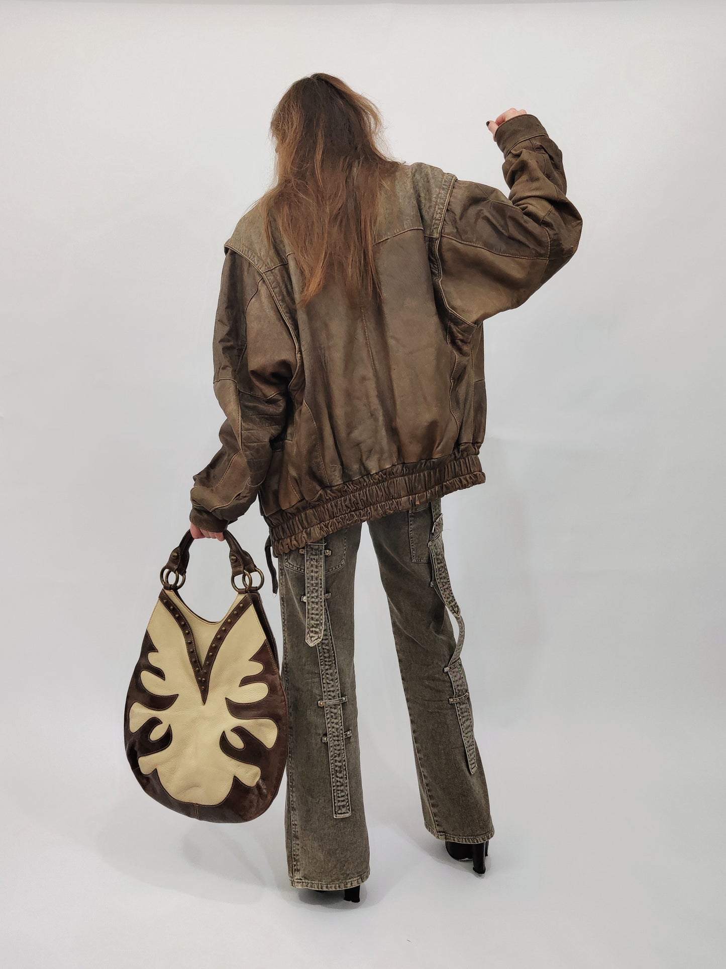 '80s Distressed Leather Bomber - Def.