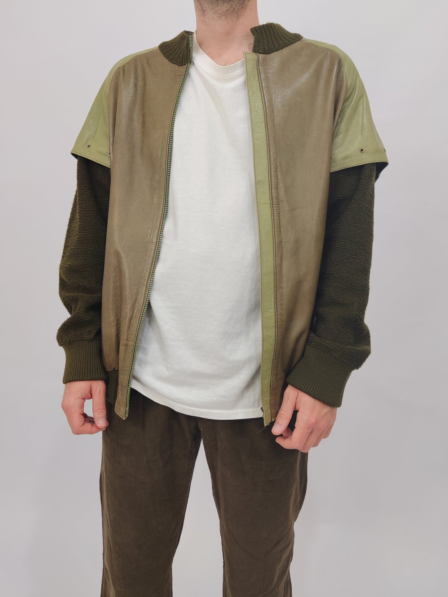 '80s Leather & Wool Jacket