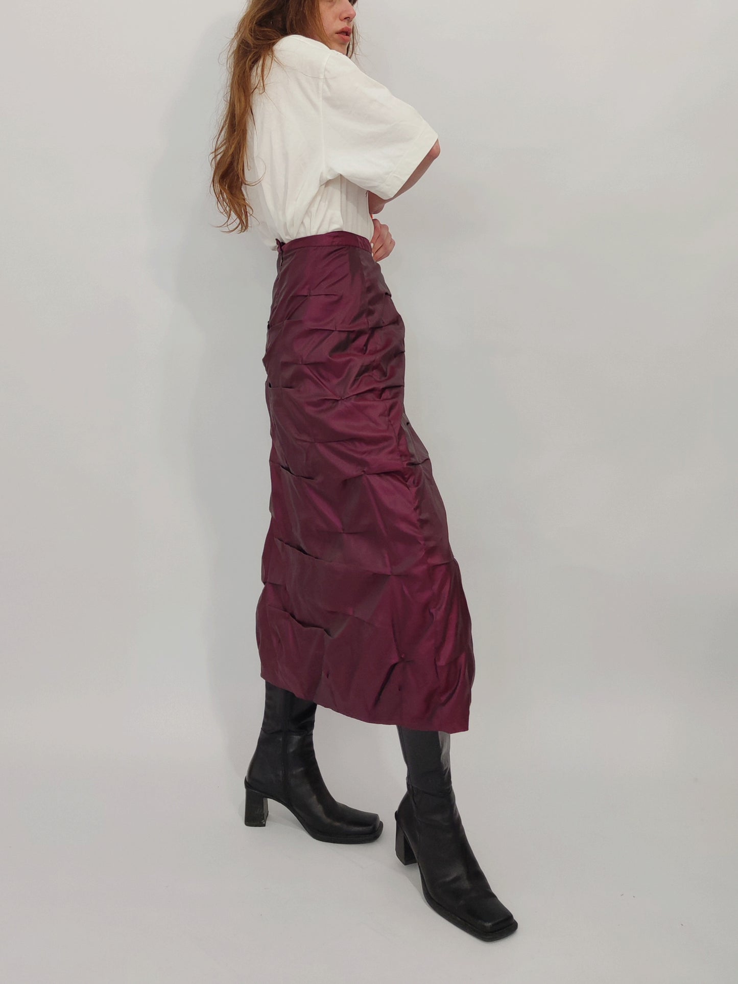 Derhy Burgundy Vintage Skirt