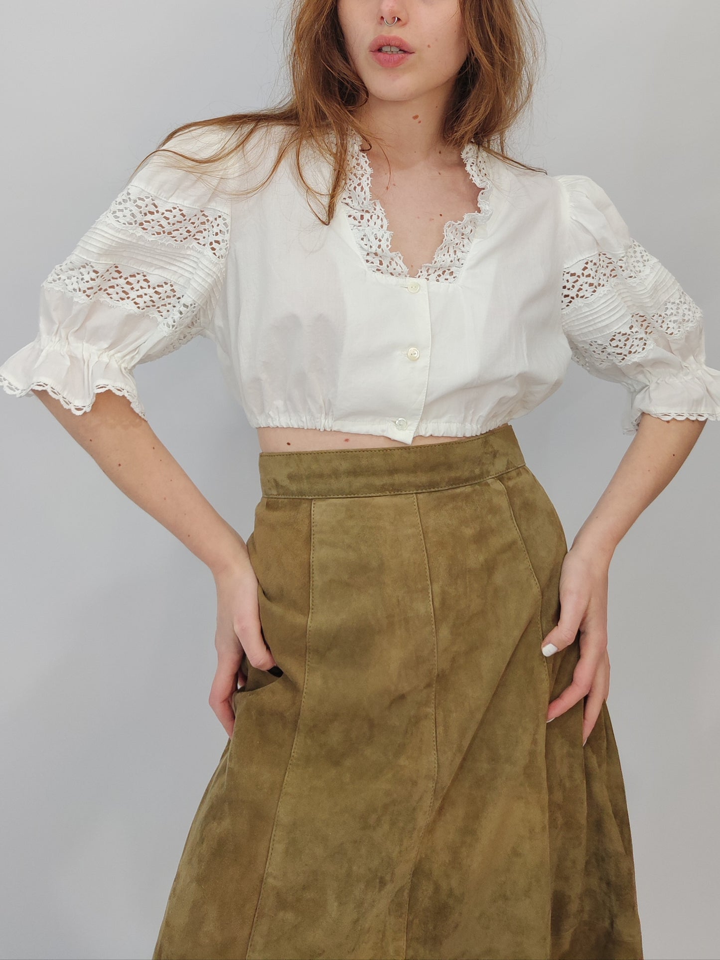 Vintage Dirndl Shirt - Size M/L