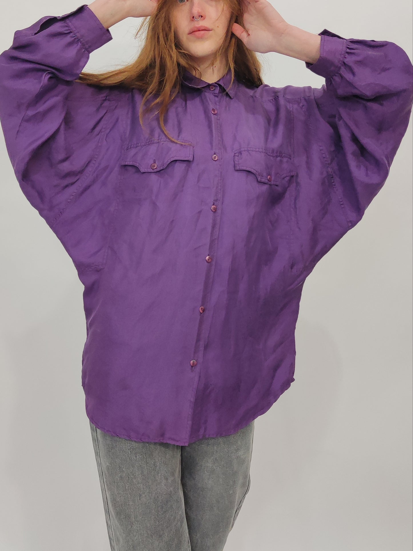 Vintage 100% Silk Shirt - Small Def.