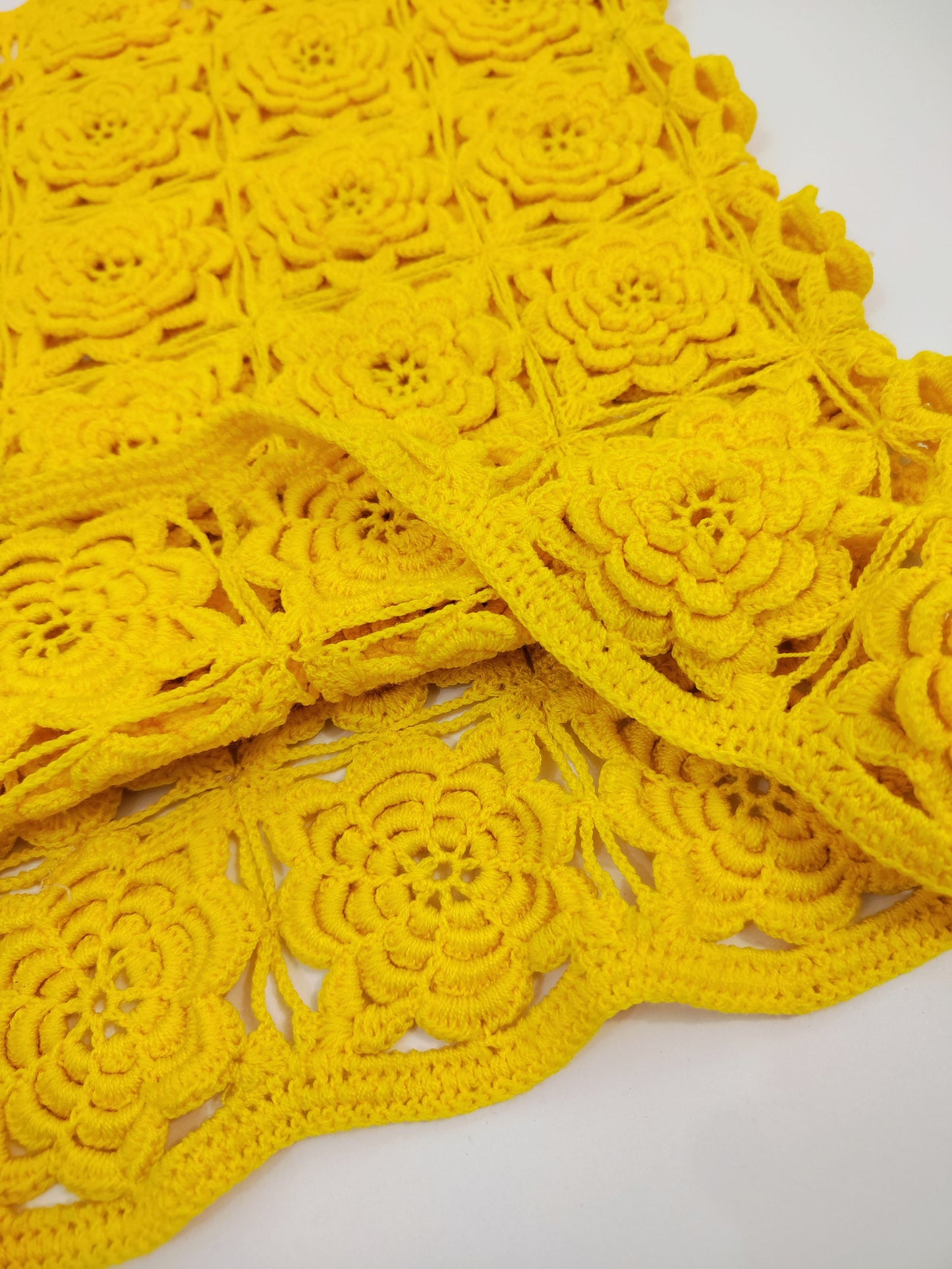 Vintage Yellow Crochet Top