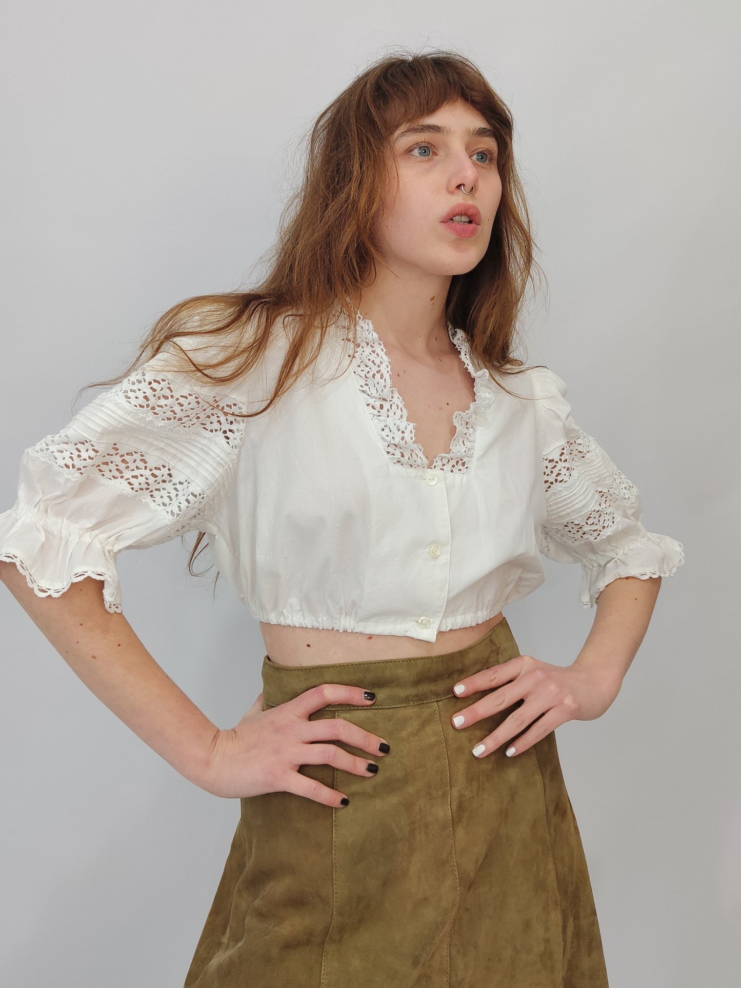 Vintage Dirndl Shirt - Size M/L