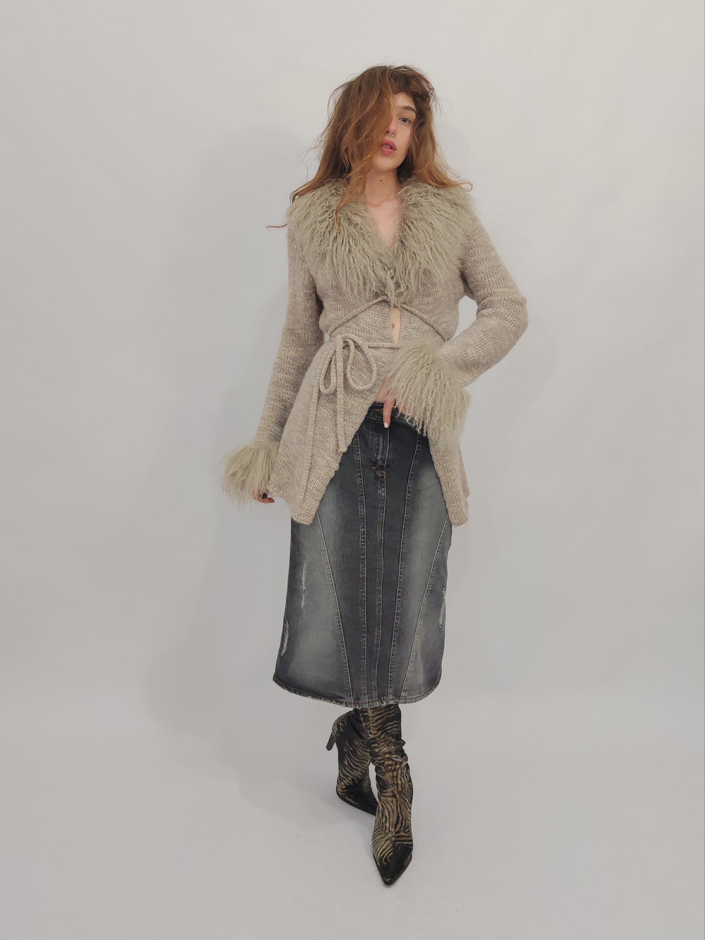 Y2K Denim Pencil Skirt