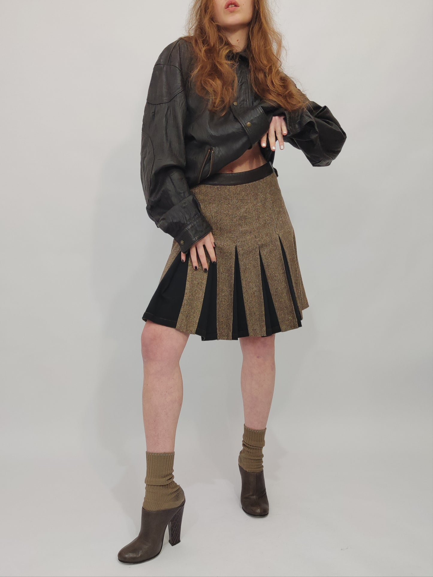 D&G Vintage Pleated Wool Skirt