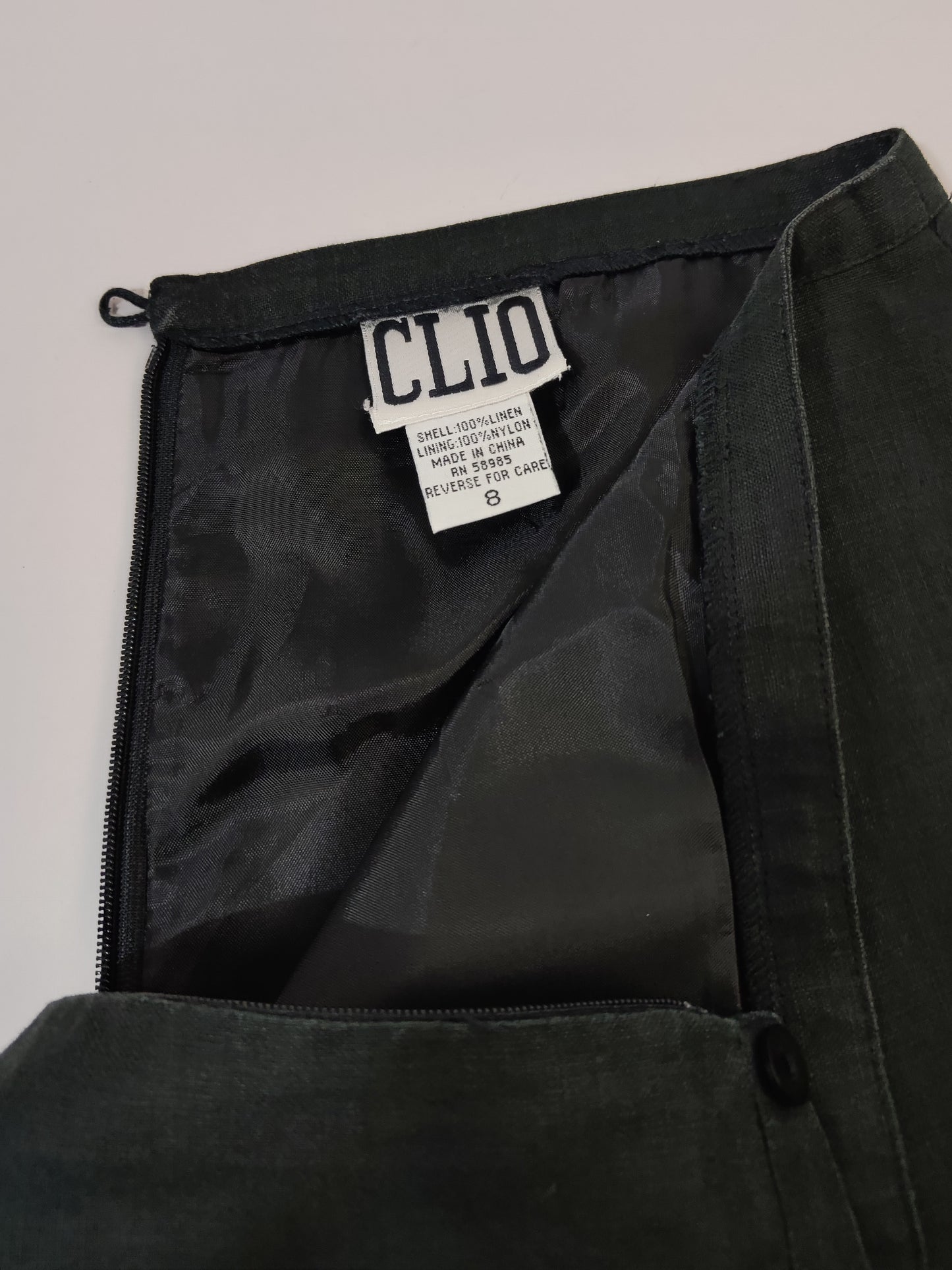 '80s Linen Embroidered Skirt - S/M