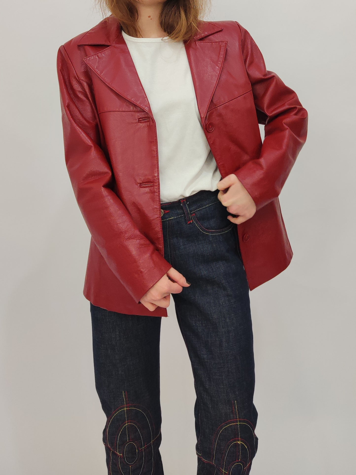 '90s Red Leather Jacket