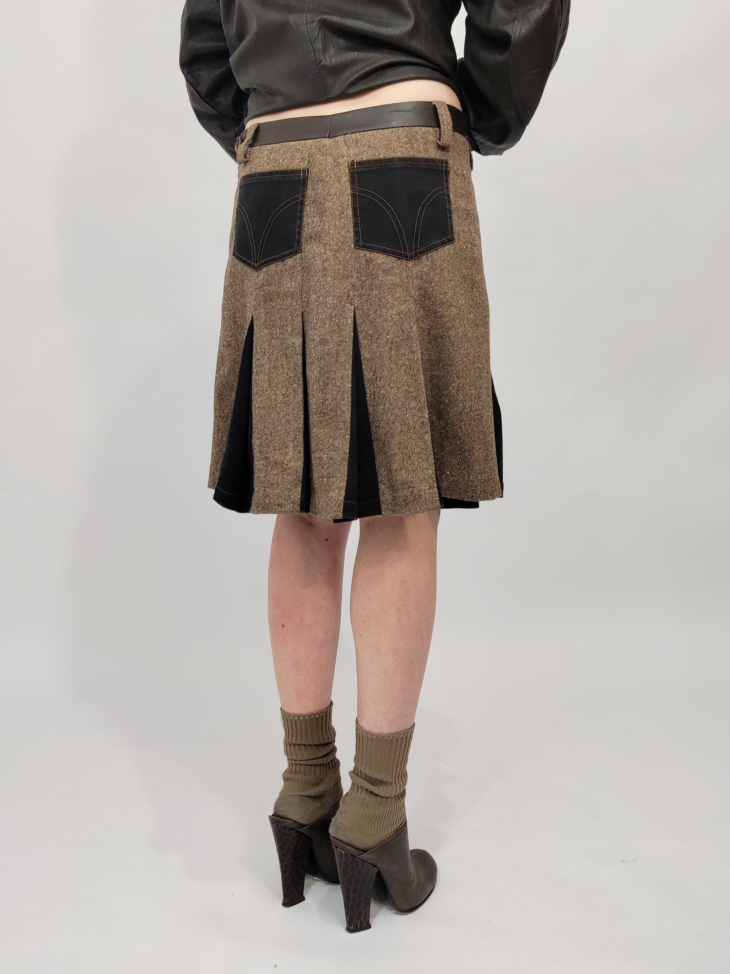D&G Vintage Pleated Wool Skirt