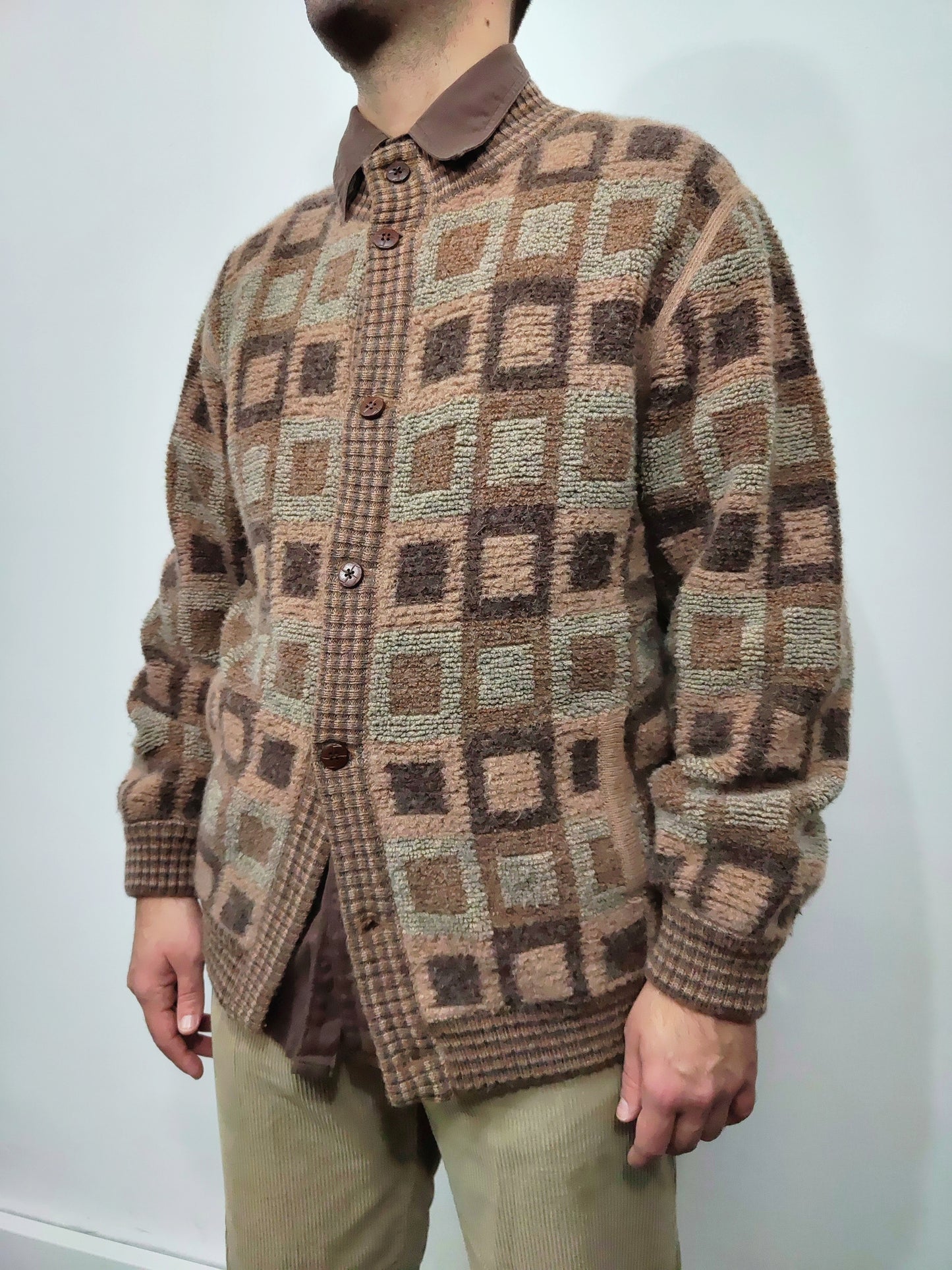 '80s Wool Maxi Cardigan - Size L