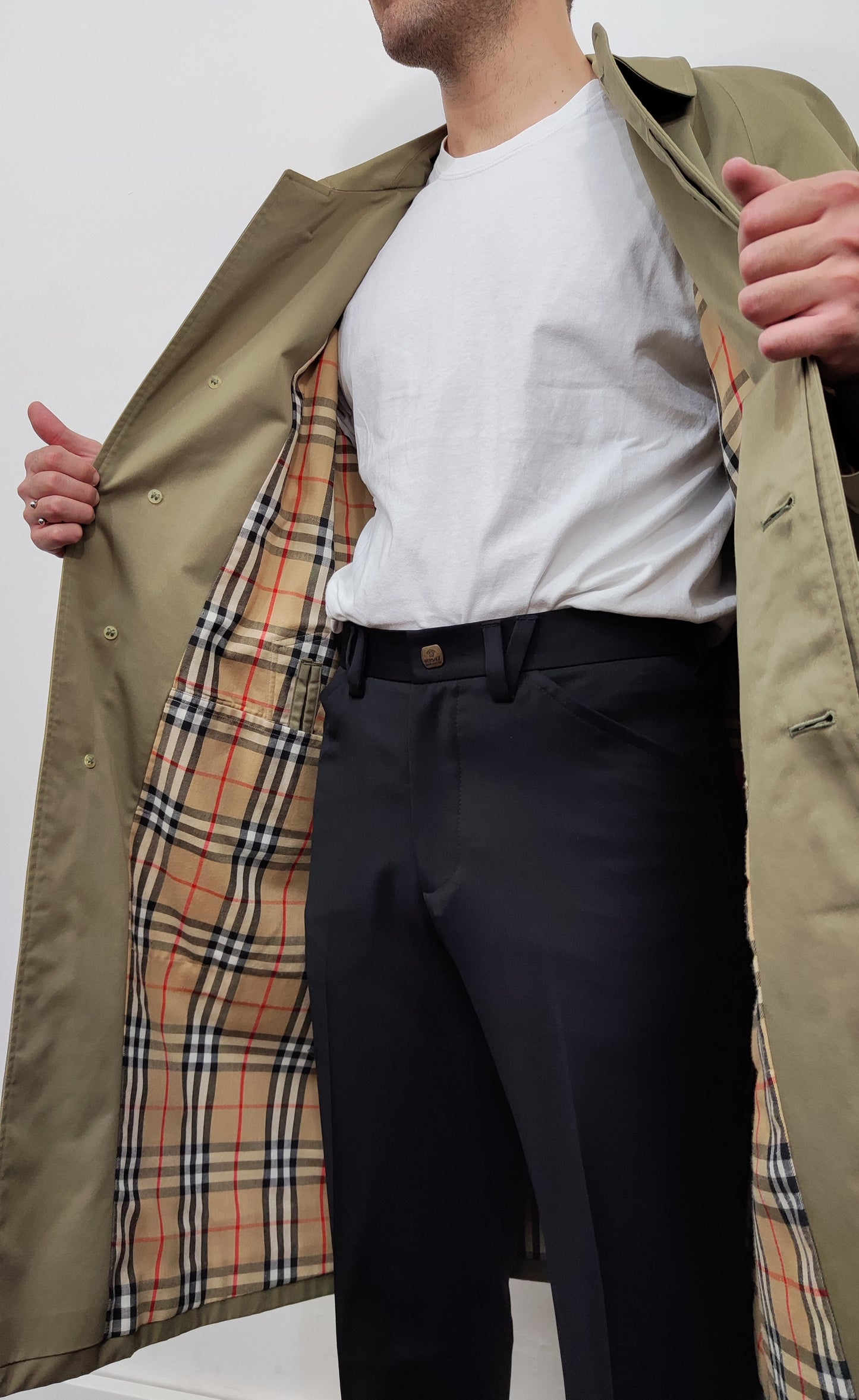 Burberrys Vintage Nova Check Trench - Khaki