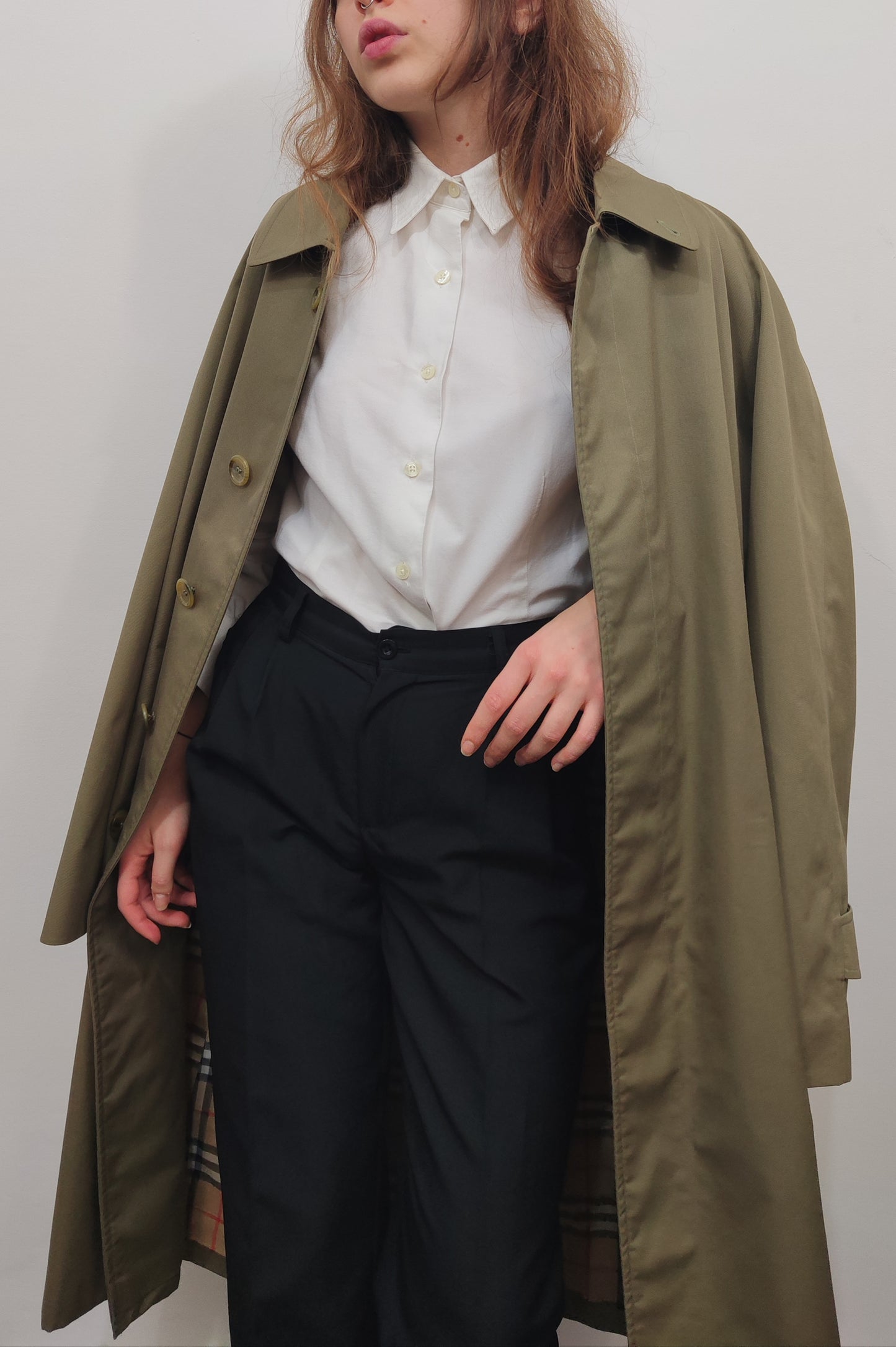 Burberrys Vintage Nova Check Trench - Khaki