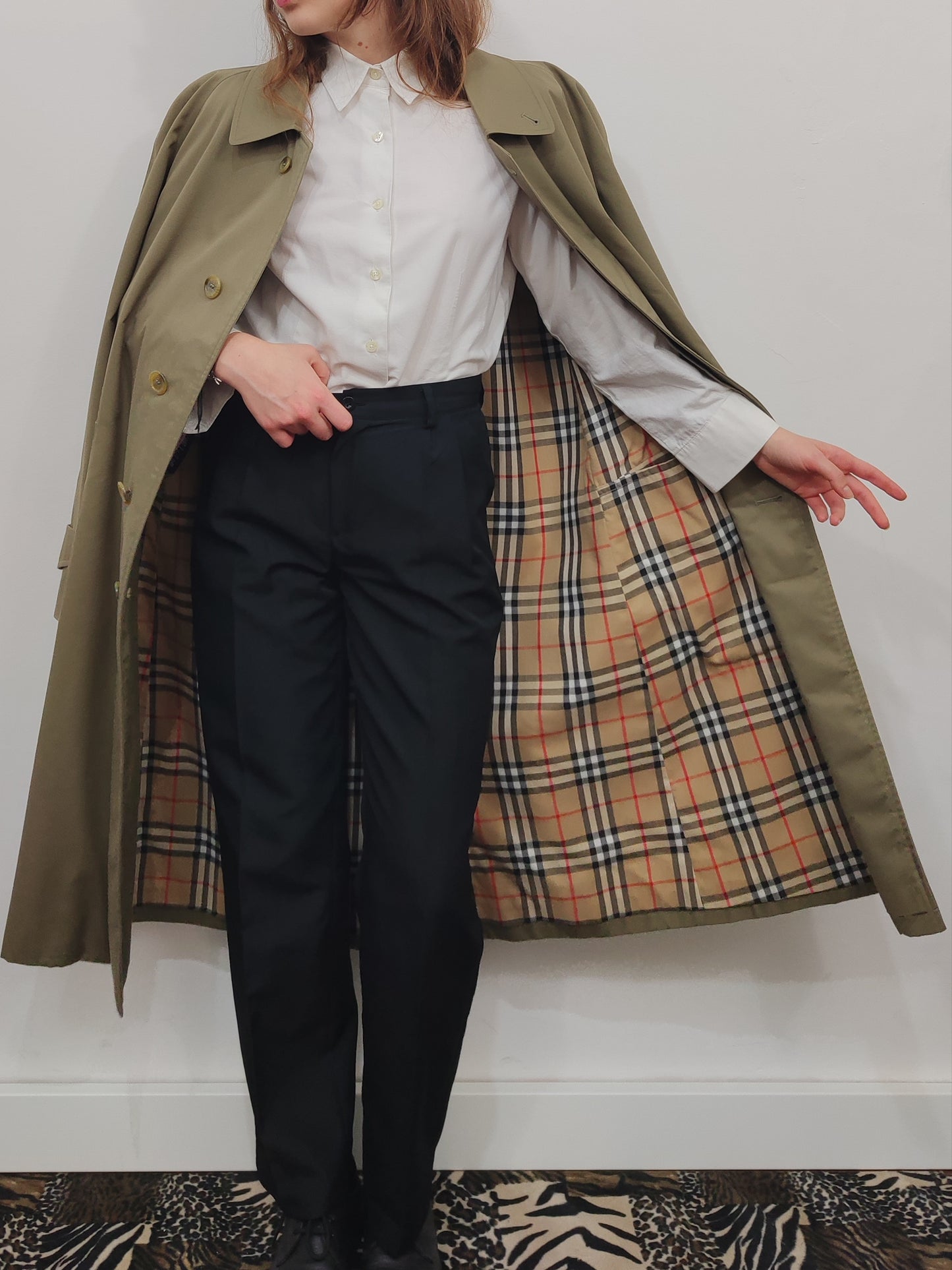 Burberrys Vintage Nova Check Trench - Khaki