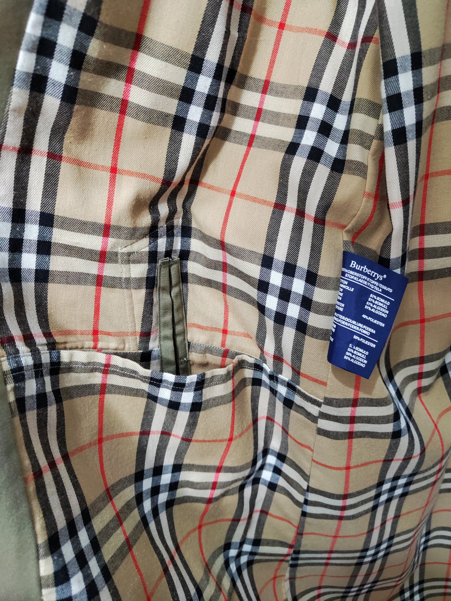 Burberrys Vintage Nova Check Trench - Khaki