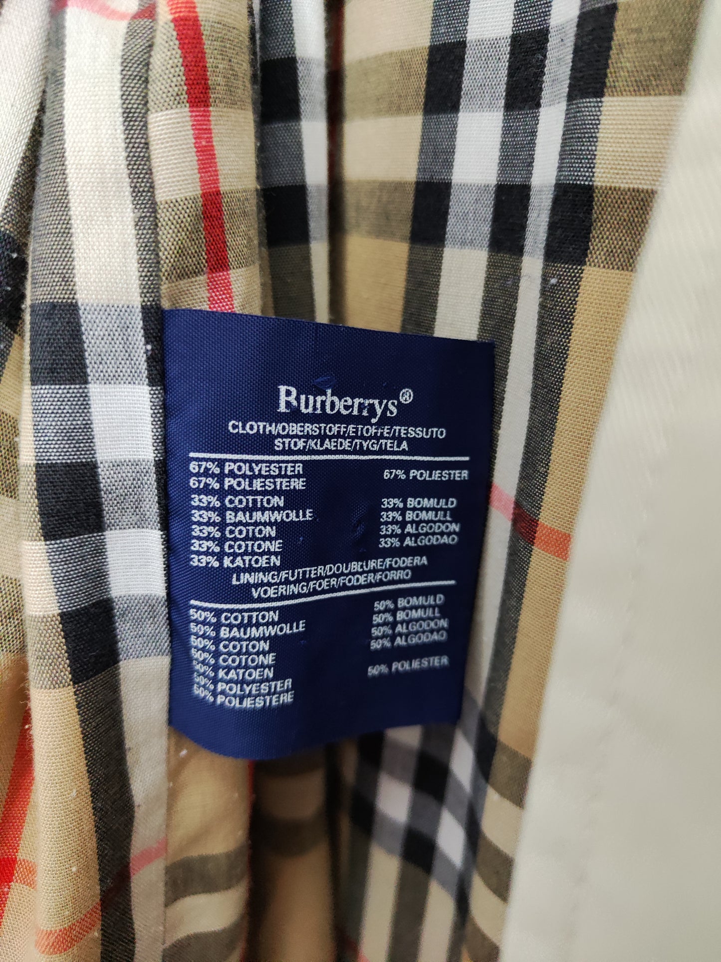 Burberrys Vintage Nova Check Trench
