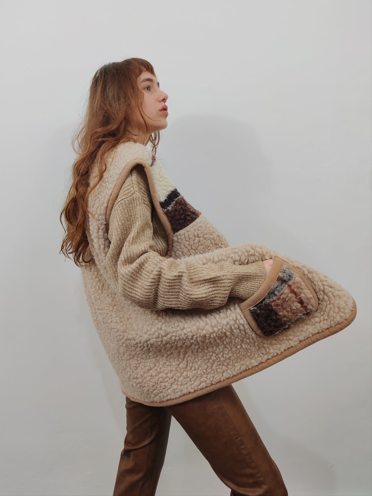 100% Wool Sherpa Oversized Gilet