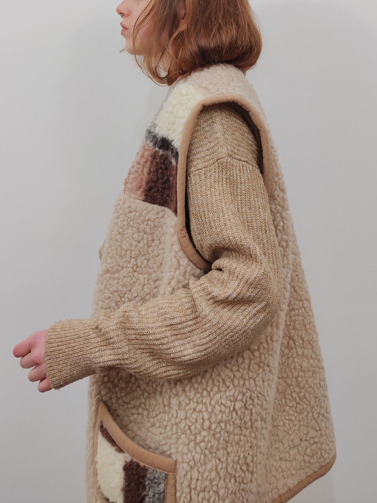 100% Wool Sherpa Oversized Gilet