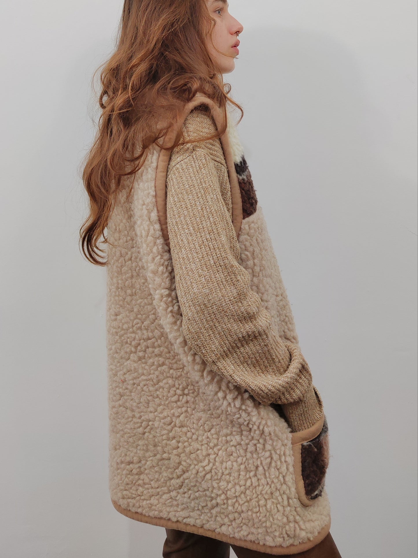 100% Wool Sherpa Oversized Gilet