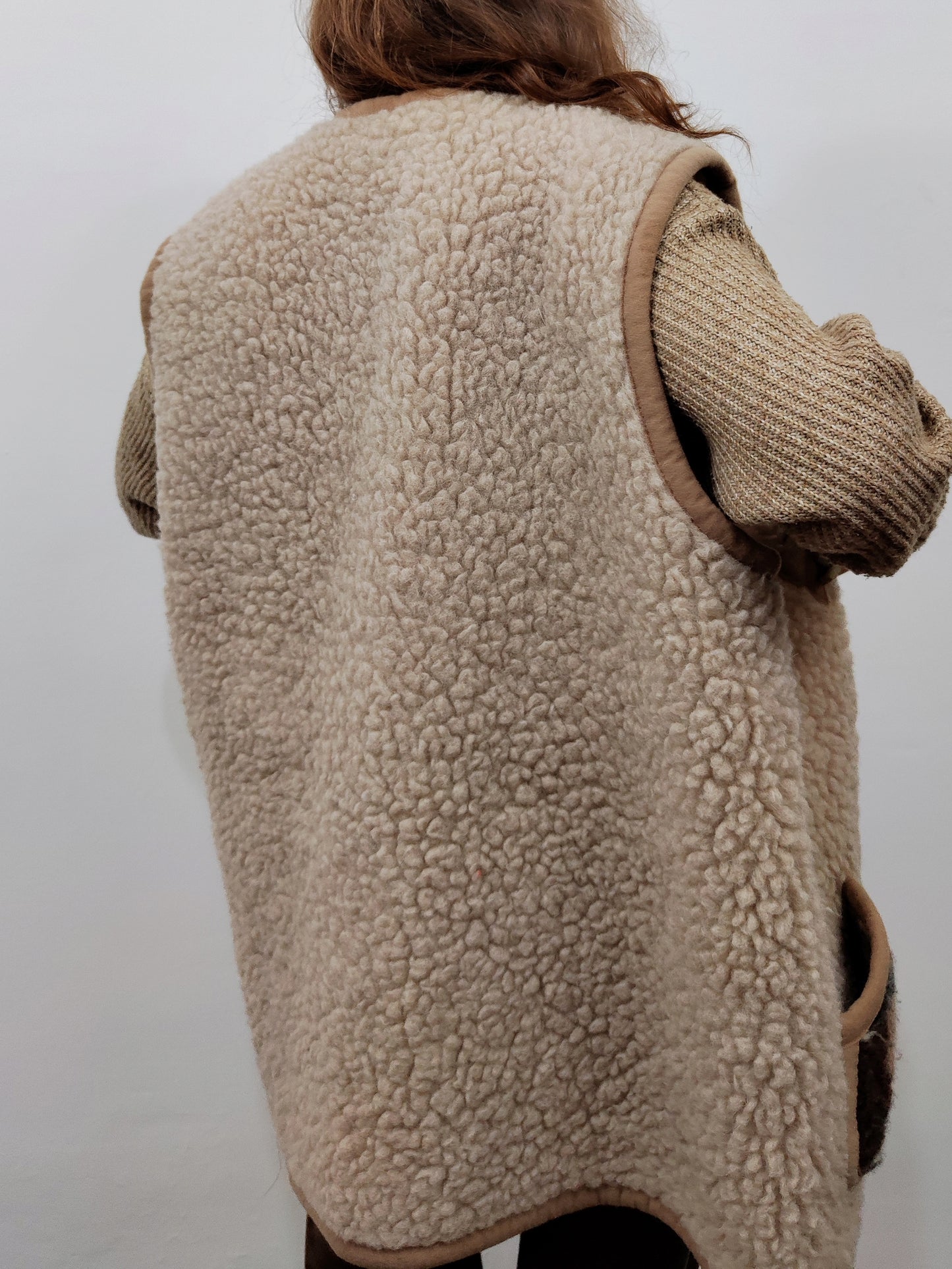 100% Wool Sherpa Oversized Gilet