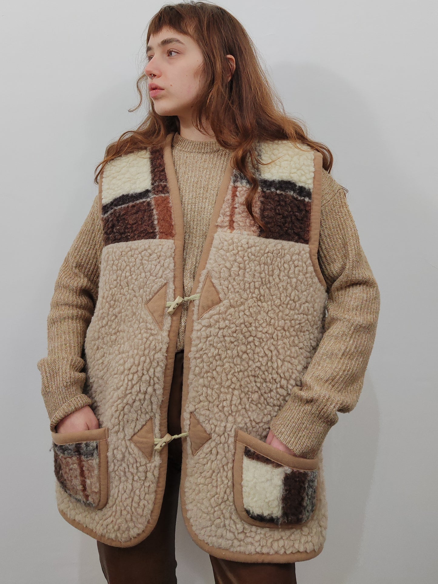 100% Wool Sherpa Oversized Gilet