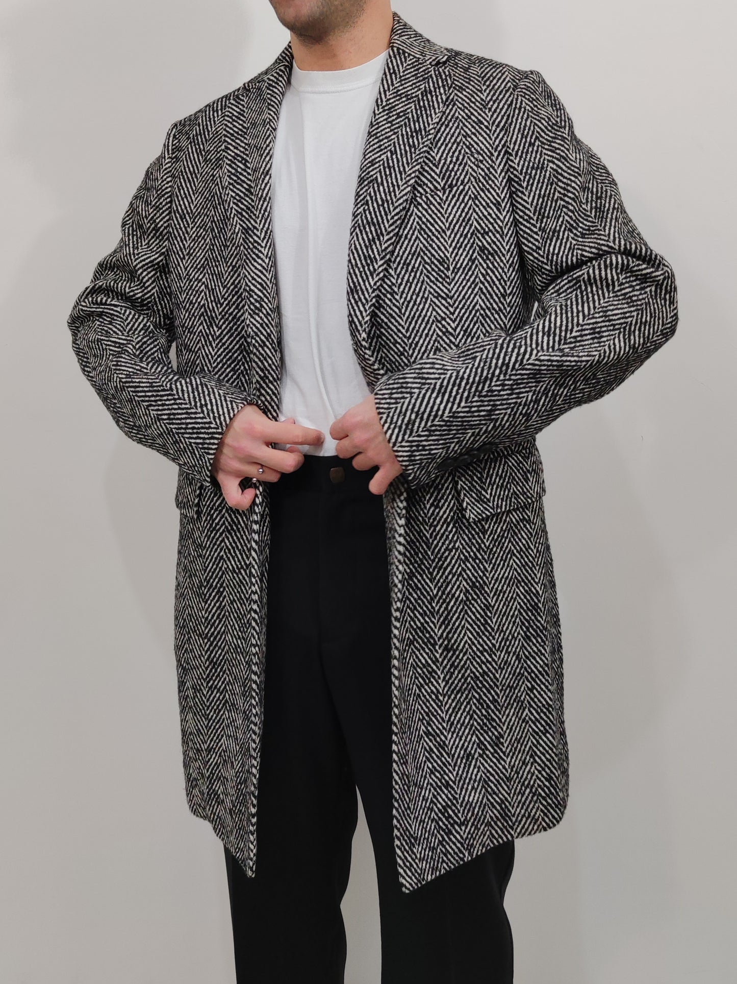 Bottega Martinese Black and White Coat - Size L