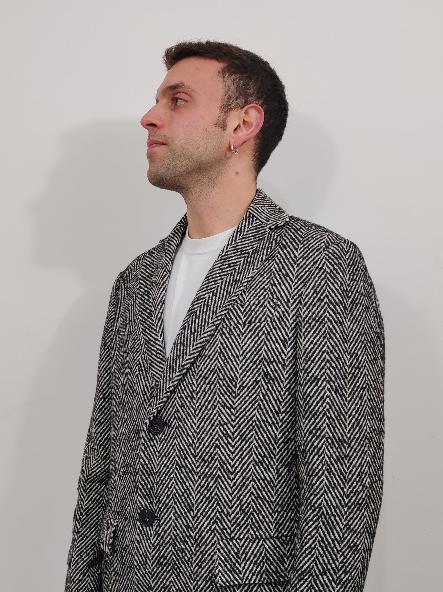 Bottega Martinese Black and White Coat - Size L