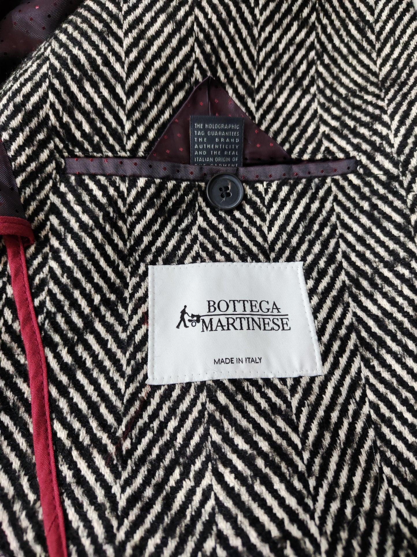 Bottega Martinese Black and White Coat - Size L