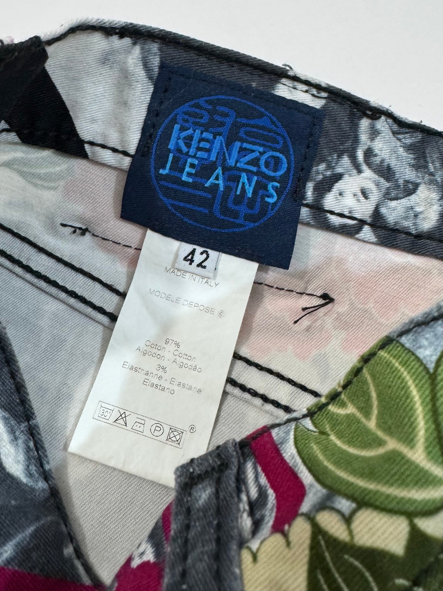 Kenzo Vintage All-Over Print Jeans