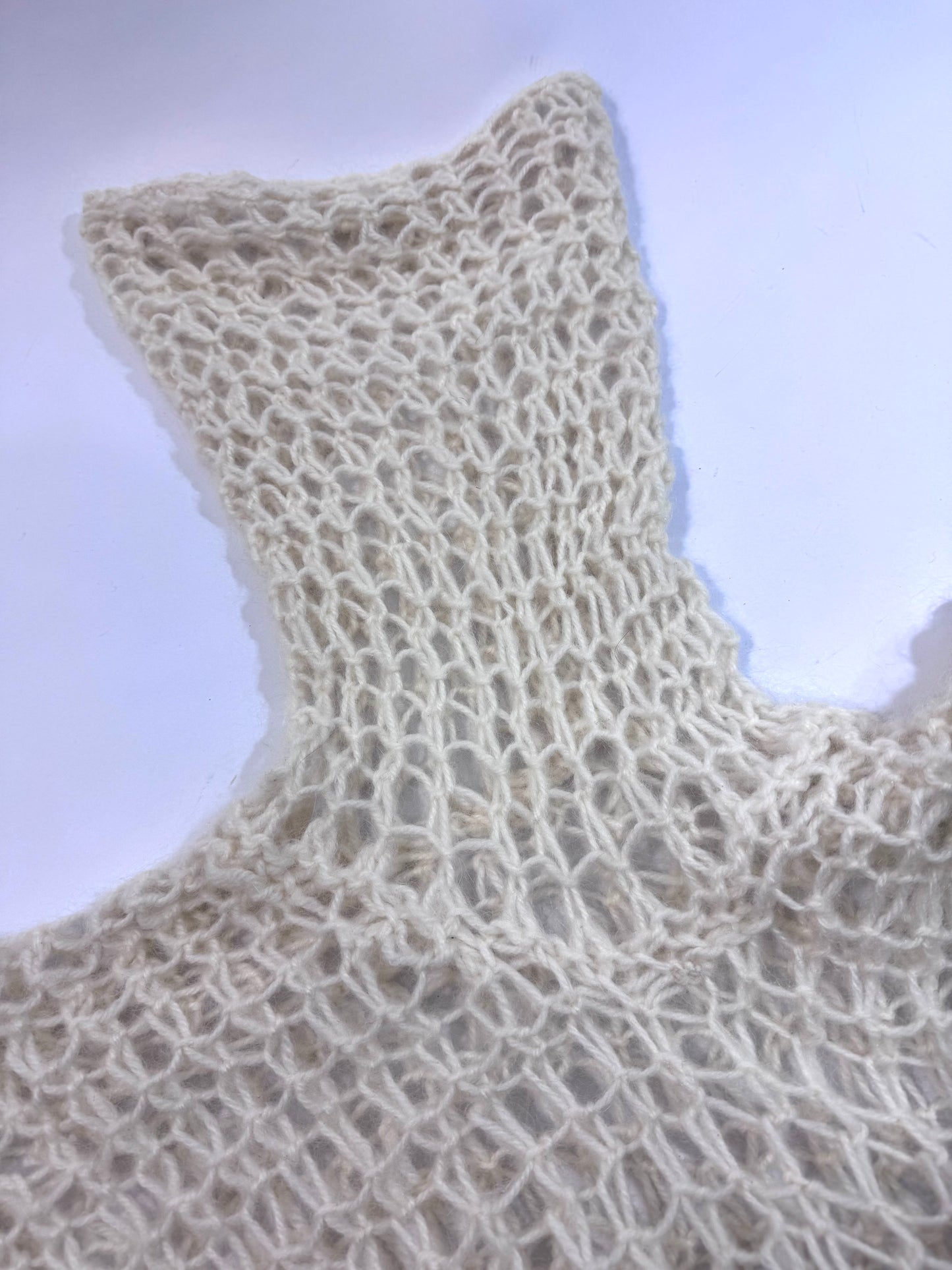 Vintage Handmade Mohair Blend Open Knit Pullover