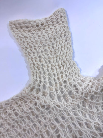 Vintage Handmade Mohair Blend Open Knit Pullover