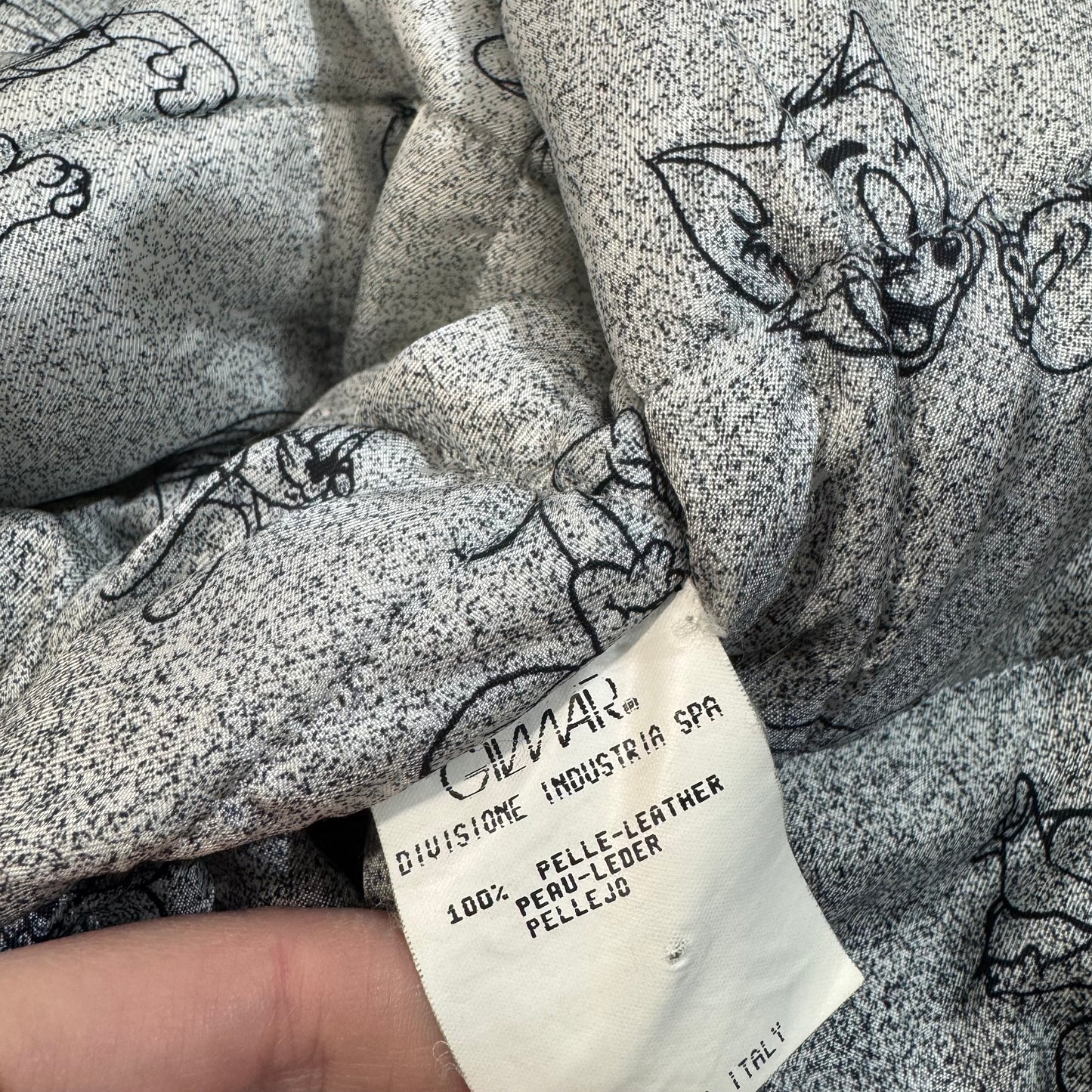 ARCHIVE - 1995 Iceberg Leather Bomber - Tom & Jerry Reflective Patch