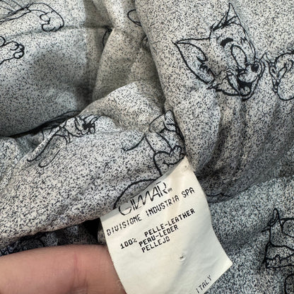 ARCHIVE - 1995 Iceberg Leather Bomber - Tom & Jerry Reflective Patch
