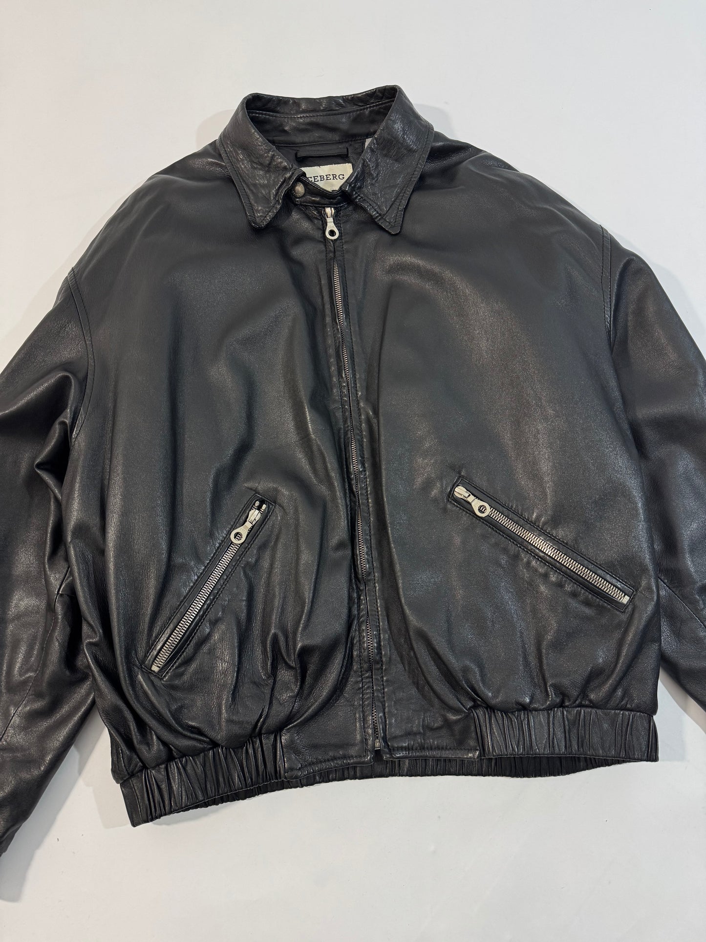 ARCHIVE - 1995 Iceberg Leather Bomber - Tom & Jerry Reflective Patch