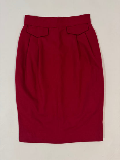 '80s Red Pencil Skirt