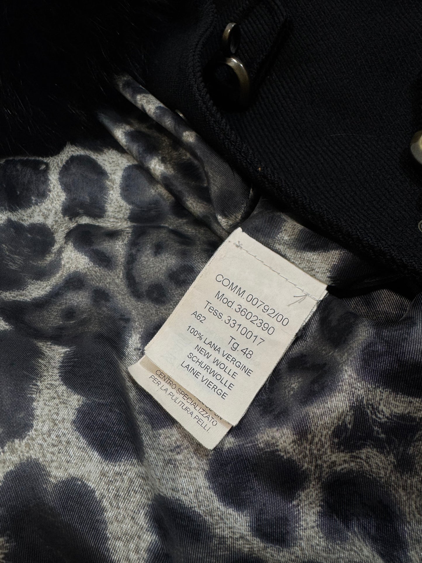 100% Wool Hooked Coat, Fur Collar