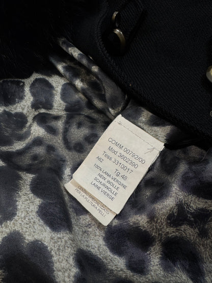 100% Wool Hooked Coat, Fur Collar