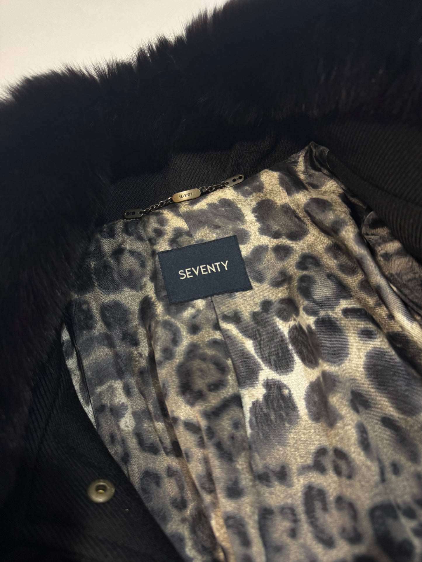 100% Wool Hooked Coat, Fur Collar