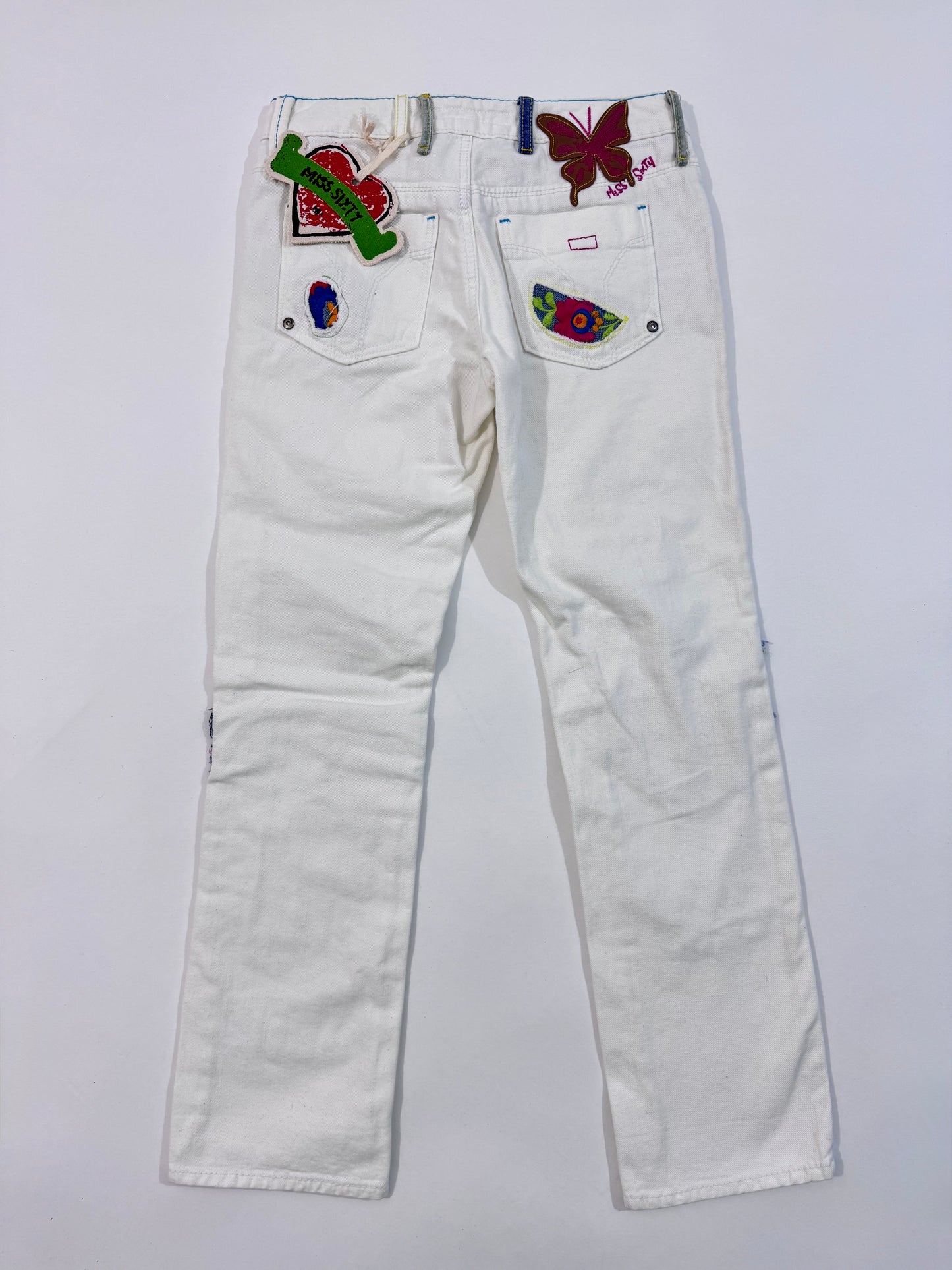 Miss Sixty Deadstock White Patchwork Jeans - XXXS