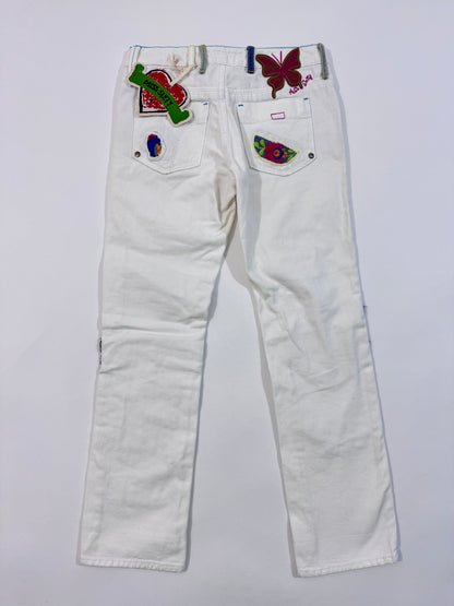 Miss Sixty Deadstock White Patchwork Jeans - XXXS
