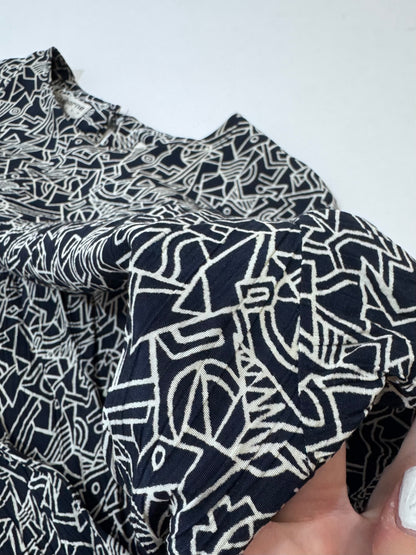 '80s Liz Clairborne Drop Waist Abstract Print Dress - DEF.